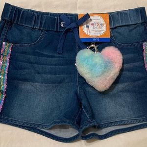 Girls’ knit denim shorts